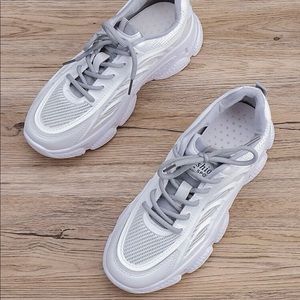 Letter Graphic Lace Up Front Chunky Sneakers